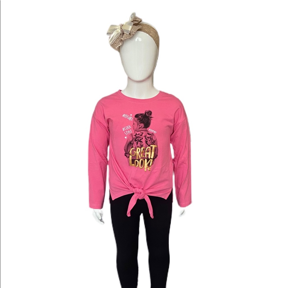 Quimby Girls Front Tie Knot Top